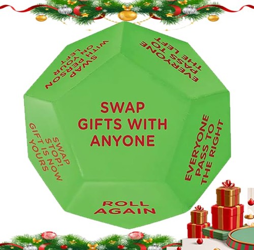 Green gift exchange dice - green,